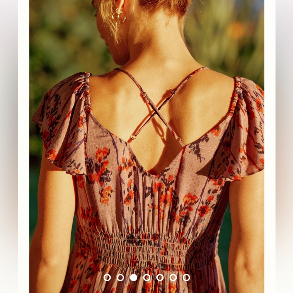 Anthropologie Flutter Sleeved Midi Cross Back Lil… - image 3